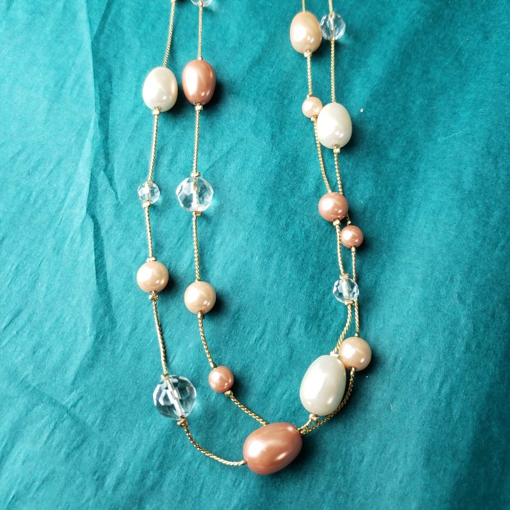 2/15$ Premier design orange faux pearls necklace